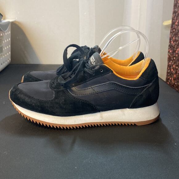 Vans Men's Black Orange UltraCush Suede Athletic Trainer Sneaker sz 7 minimalist - Picture 5 of 10